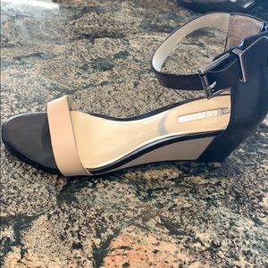 Black/ Cream low wedges size 7.5